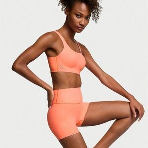 VSX Elevate Sports Bra & 3” Bike Shorts Set – Coral Flash (XS Bra, S Shorts)